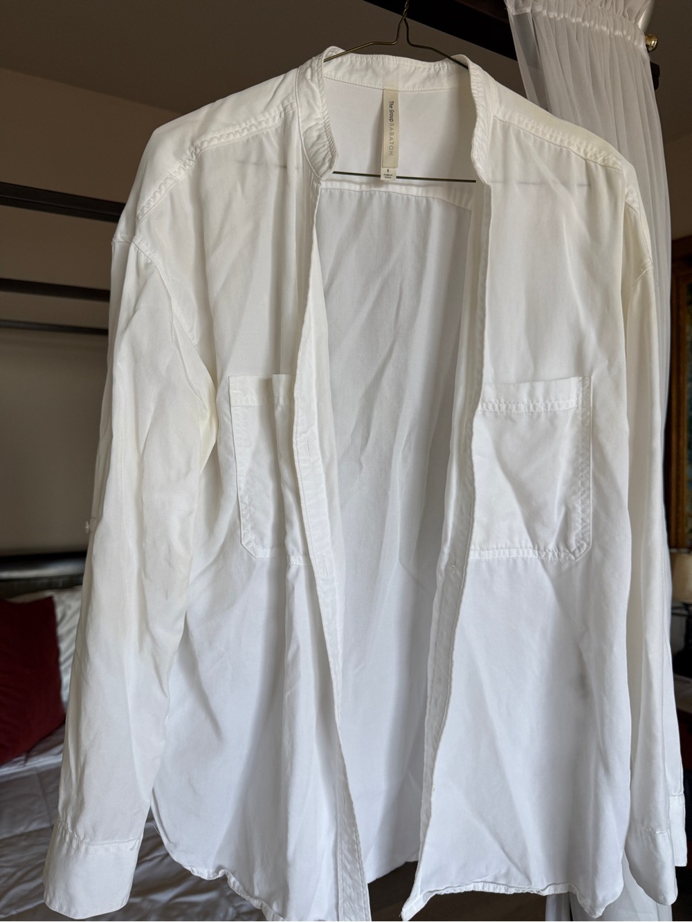 Babaton White Open-Front Lightweight Shirt Jacket